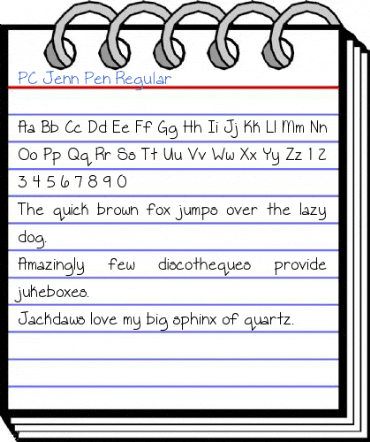 PC Jenn Pen Regular Font