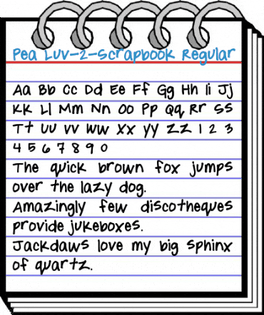 Pea Luv-2-Scrapbook Font