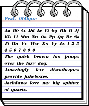 Peak Oblique Font