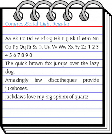 CongressSerial-Light Regular Font