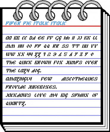 Piper Pie Italic Italic Font
