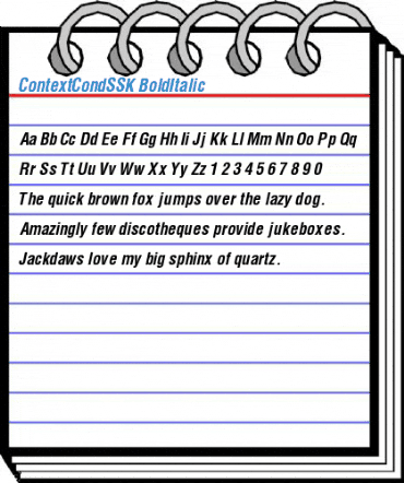 ContextCondSSK BoldItalic Font