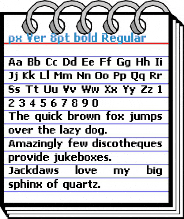 px Ver 8pt bold Regular Font