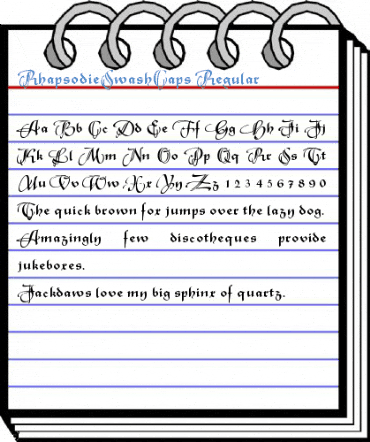 RhapsodieSwashCaps Regular Font