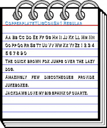 CopperplateTLigConSh1 Regular Font