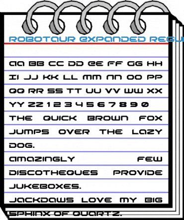 Robotaur Expanded Regular Font