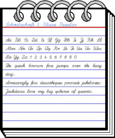Schreibschrift 3. Klasse Regular Font