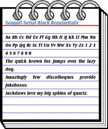 Seagull-Serial-Black RegularItalic Font