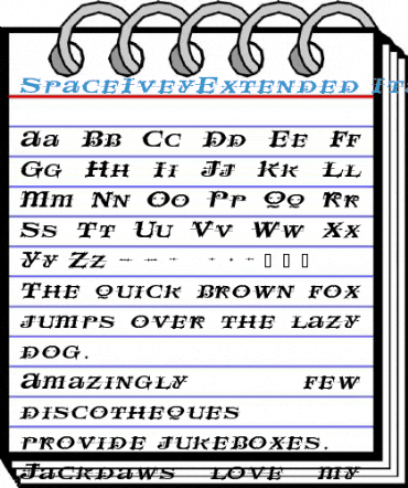 SpaceIveyExtended Italic Font