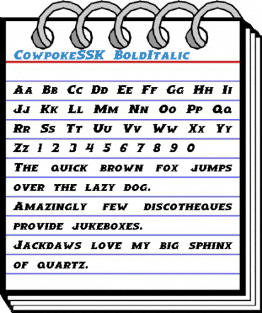 CowpokeSSK BoldItalic Font