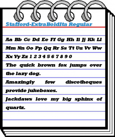 Stafford-ExtraBoldIta Font