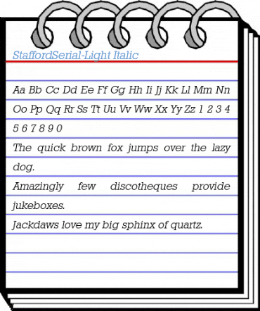 StaffordSerial-Light Font