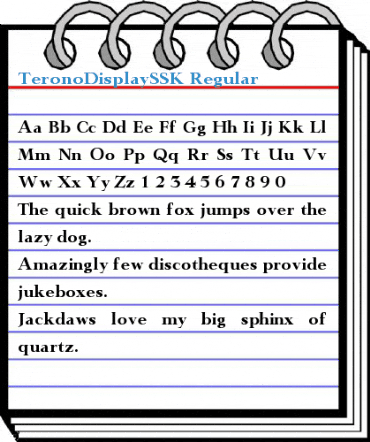 TeronoDisplaySSK Font