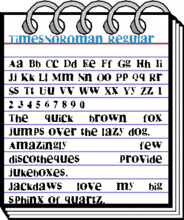 TimesNoRoman Regular Font