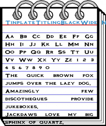 TinplateTitlingBlackWide Font