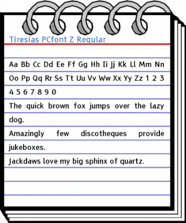 Tiresias PCfont Z Regular Font