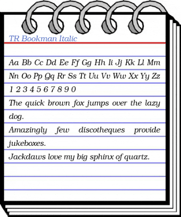 TR Bookman Italic Font