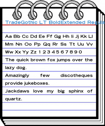 TradeGothic LT BoldExtended Regular Font