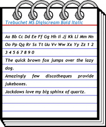 Trebuchet MS Digiscream Bold Italic Font
