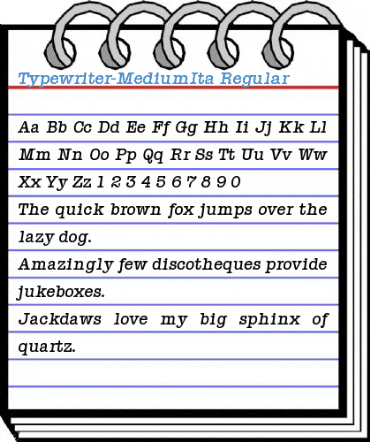 Typewriter-MediumIta Regular Font