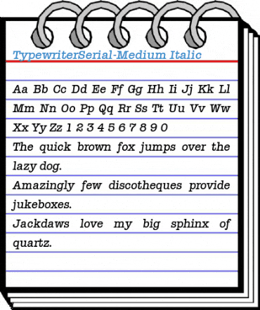 TypewriterSerial-Medium Font