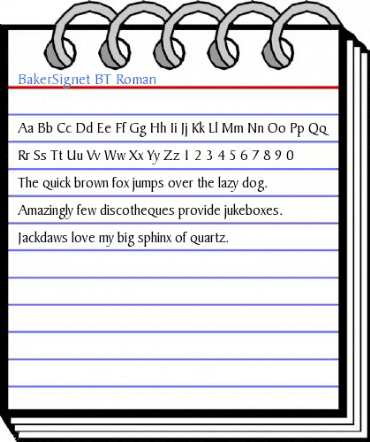 BakerSignet BT Roman Font