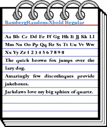 BambergRandom-Xbold Regular Font