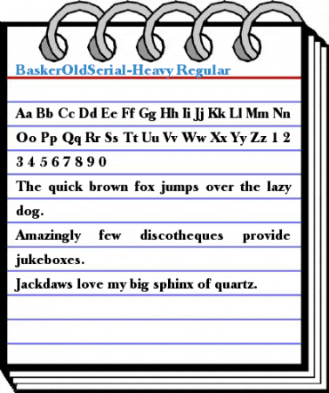 BaskerOldSerial-Heavy Regular Font