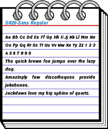 D820-Sans Regular Font