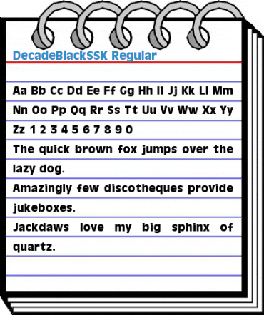 DecadeBlackSSK Regular Font