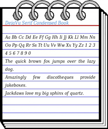 DejaVu Serif Condensed Book Font