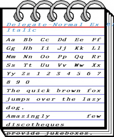 Delegate-Normal Ex BI Bold Italic Font