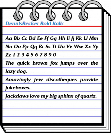 DennisBecker Bold Italic Font