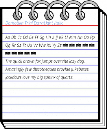Domotika Trial ExtraLight Italic Font