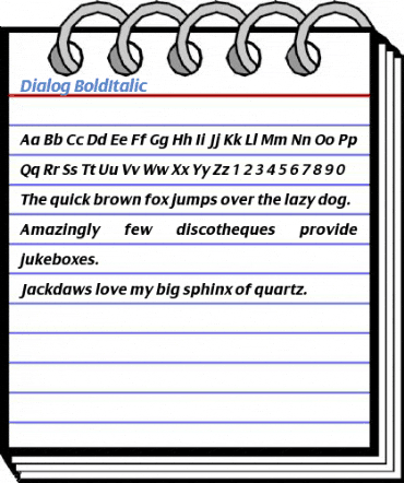 Dialog BoldItalic Font