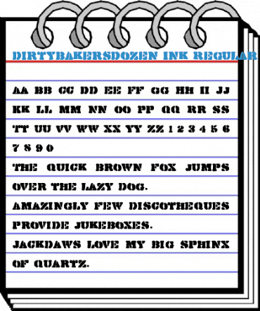 DirtyBakersDozen Ink Font