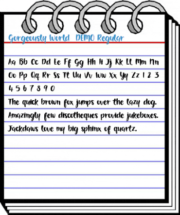 Gorgeously World  DEMO Regular Font