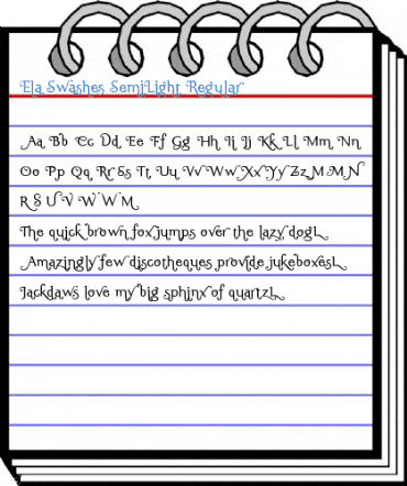 Ela Swashes SemiLight Regular Font