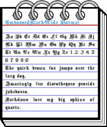 EmbossedBlackWide Normal Font