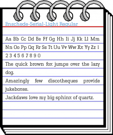 Enschede-Serial-Light Regular Font