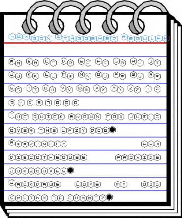 HEX:gon Staggered Regular Font