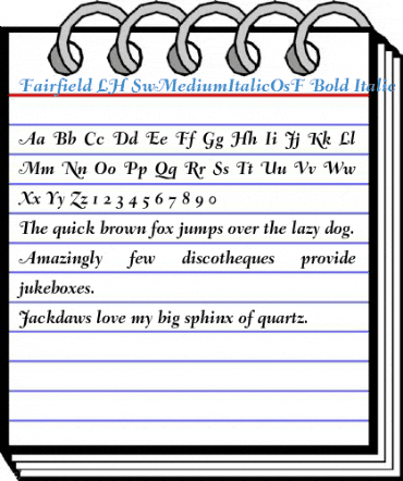 Fairfield LH SwMediumItalicOsF Font