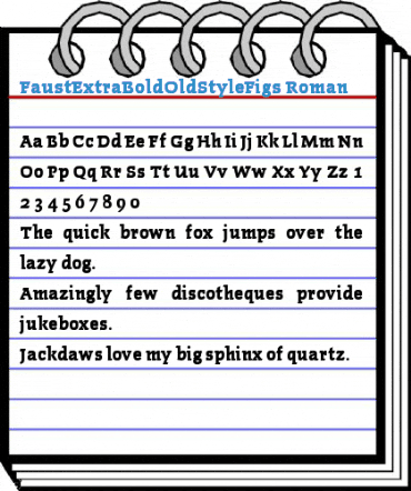 FaustExtraBoldOldStyleFigs Roman Font