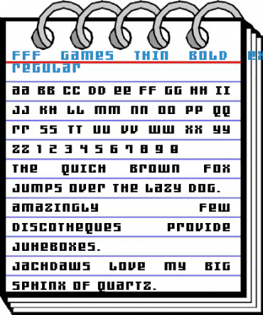 FFF Games Thin Bold Extended Regular Font