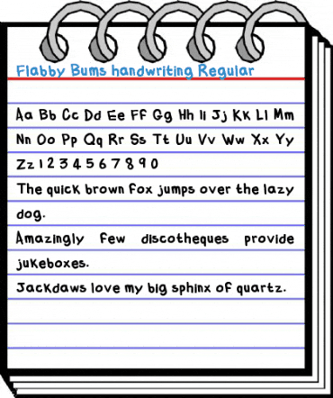 Flabby Bums handwriting Regular Font