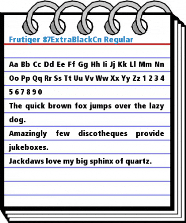 Frutiger 87ExtraBlackCn Regular Font
