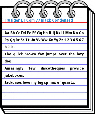 Frutiger LT Com 77 Black Condensed Font