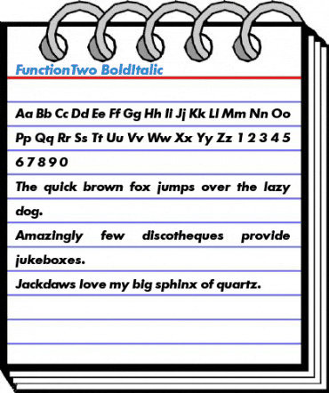 FunctionTwo BoldItalic Font