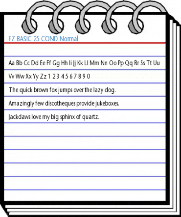 FZ BASIC 25 COND Normal Font
