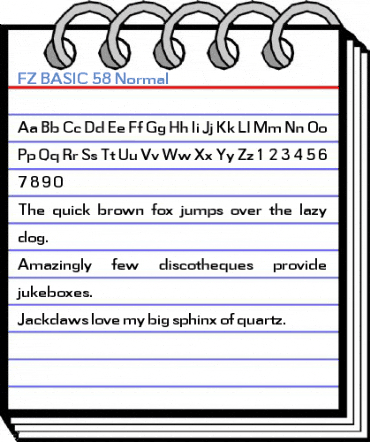 FZ BASIC 58 Normal Font